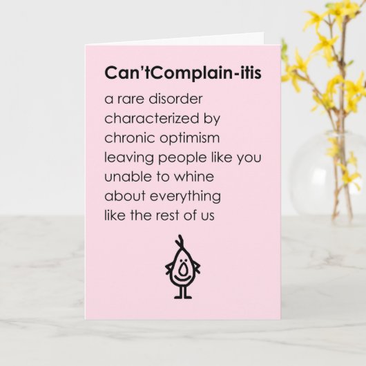 Can'tComplain-itis A Funny Thinking Of You Poem Karte (Gelbe Blume)