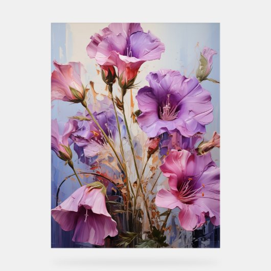 Canterbury Bells - Impasto Floral Acrylschild (Vorderseite)