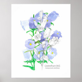 Canterbury Bells Sprache der Viktorianischen Blume Poster