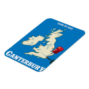 Canterbury Britische Inseln Vintages Bahnplakat Magnet