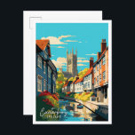 Canterbury England Art Vintage Reise Illustration Postkarte<br><div class="desc">Canterbury England Art Vintage Reise-Ort Illustration</div>