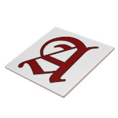 Canterbury Letter A in Red Monogram Tile Fliese (Seite)