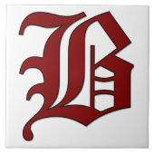 Canterbury Letter B in Roter Monogramm-Tile Fliese (Vorderseite)