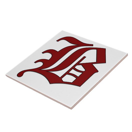 Canterbury Letter B in Roter Monogramm-Tile Fliese (Seite)