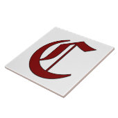Canterbury Letter C in Roter Monogramm-Tile Fliese (Seite)