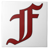 Canterbury Letter F in Roter Monogramm-Tile Fliese (Vorderseite)