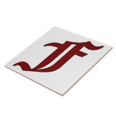 Canterbury Letter F in Roter Monogramm-Tile Fliese (Seite)
