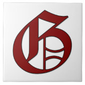 Canterbury Letter G in Roter Monogramm-Tile Fliese (Vorderseite)