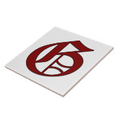Canterbury Letter G in Roter Monogramm-Tile Fliese (Seite)