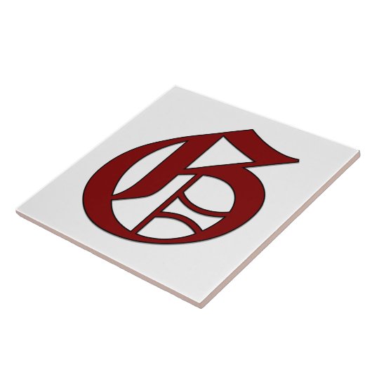 Canterbury Letter G in Roter Monogramm-Tile Fliese (Seite)