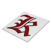 Canterbury Letter K in Roter Monogramm-Tile Fliese (Seite)