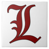 Canterbury Letter L in Roter Monogramm-Tile Fliese (Vorderseite)