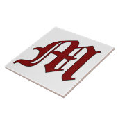 Canterbury Letter M in Roter Monogramm-Tile Fliese (Seite)