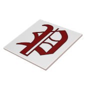 Canterbury Letter P in Red Monogram Tile Fliese (Seite)