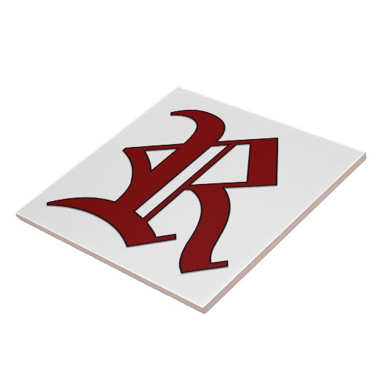 Canterbury Letter R in Roter Monogramm-Tile Fliese (Seite)