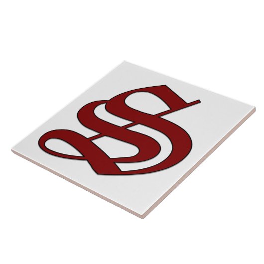 Canterbury Letter S in Roter Monogramm-Tile Fliese (Seite)