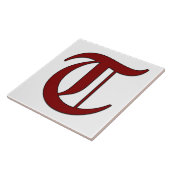 Canterbury Letter T in Roter Monogramm-Tile Fliese (Seite)