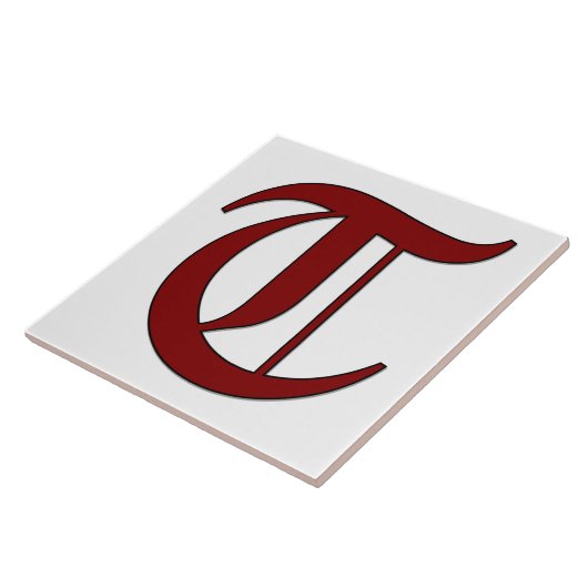 Canterbury Letter T in Roter Monogramm-Tile Fliese (Seite)