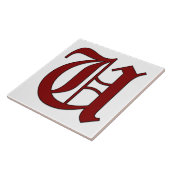Canterbury Letter U in Red Monogram Tile Fliese (Seite)