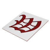 Canterbury Letter W in Red Monogram Tile Fliese (Seite)