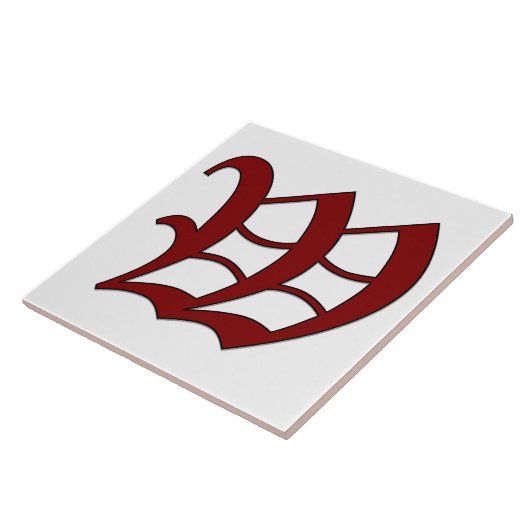 Canterbury Letter W in Red Monogram Tile Fliese (Seite)