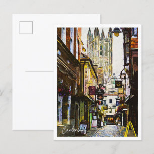 Canterbury Vereinigtes Königreich Schöne Ölfarbe Postkarte