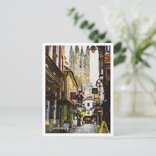 Canterbury Vereinigtes Königreich Schöne Ölfarbe Postkarte (Stehend Vorderseite)
