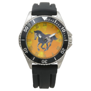 Cantering Pinto American Paint Horst Wristwatch Armbanduhr
