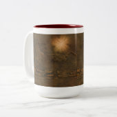 Cantering Wild Spirited Horse Imitats Leather-Effe Zweifarbige Tasse (Vorderseite Links)