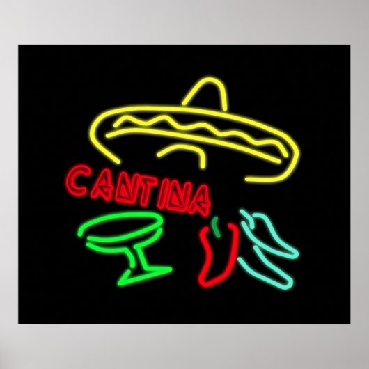 Cantina Neon Sign Poster (Vorne)
