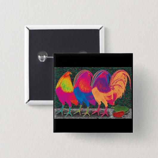 Cantina Roosters Button (Vorne & Hinten)