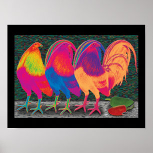 Cantina Roosters Poster