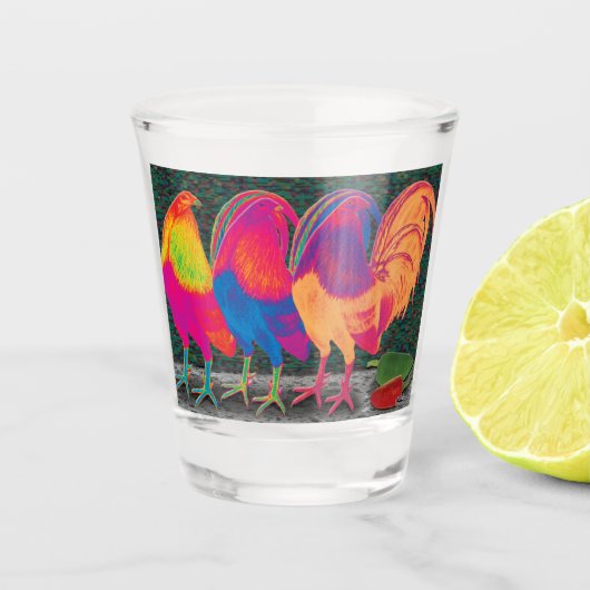 Cantina Roosters Schnapsglas (Vorderseite)