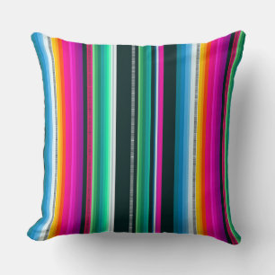 Cantina Serape Streifen Multifarben Muster Kissen