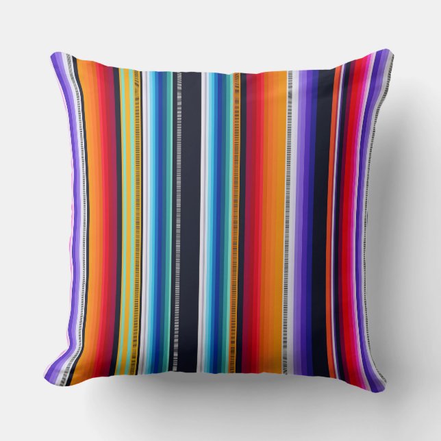 Cantina serape stripes multicolor pattern kissen (Vorderseite)