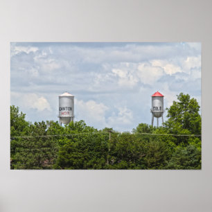 Canton, Kansas, Kalt- und Warmwassertürme Poster