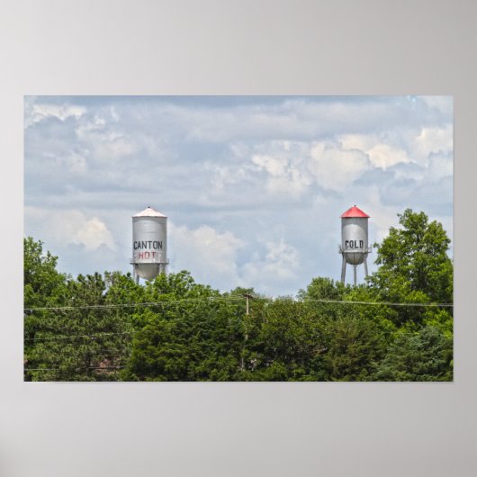 Canton, Kansas, Kalt- und Warmwassertürme Poster (Vorne)
