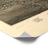 Canton New York 1885 Antique Panoramabalkarte Poster (Ecke)