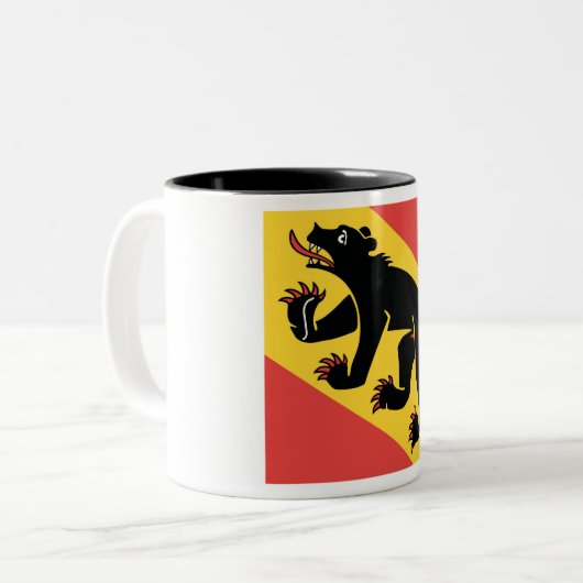 Canton of Bern flag Switzerland symbol Zweifarbige Tasse (Vorderseite Links)