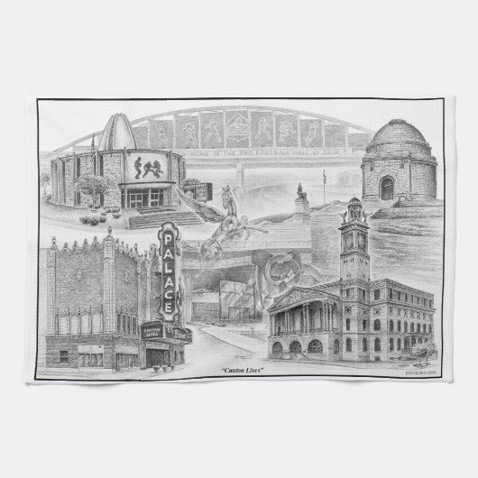 Canton Ohio Historische Sehenswürdigkeiten Küchentuch (Horizontal)