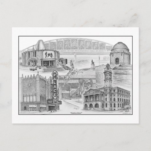 Canton Ohio Historische Sehenswürdigkeiten Postkarte (Vorderseite)