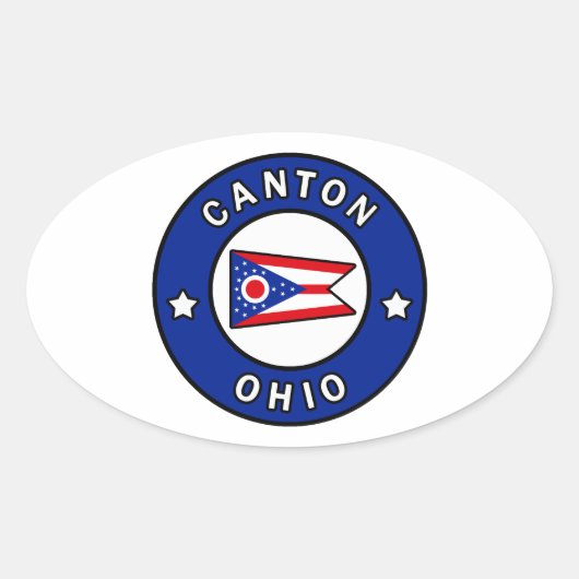 Canton Ohio Ovaler Aufkleber (Vorderseite)