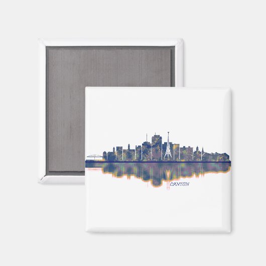 Canton Skyline Magnet (Vorderseite/Rückseite)