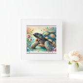 Cantors giant softshell turtle 060824AREF136 - Wat Quadratische Wanduhr (Zuhause)