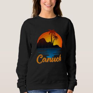 Canuck Vancouver Palm Tree Island Sunset Kanada Sweatshirt