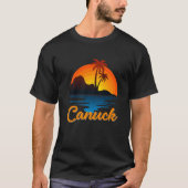 Canuck Vancouver Palm Tree Island Sunset Kanada T-Shirt (Vorderseite)