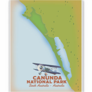 Canunda Nationalpark Süd Australia Karte Aufkleber