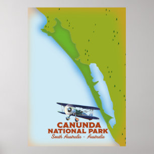 Canunda-Nationalpark Südaustralien Karte Poster