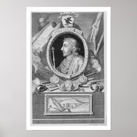 Canute the Great (d.1035) King of England, Denmark Poster (Vorne)