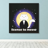 Canva de Cat, License to Meow Leinwanddruck (Insitu (Holzboden))